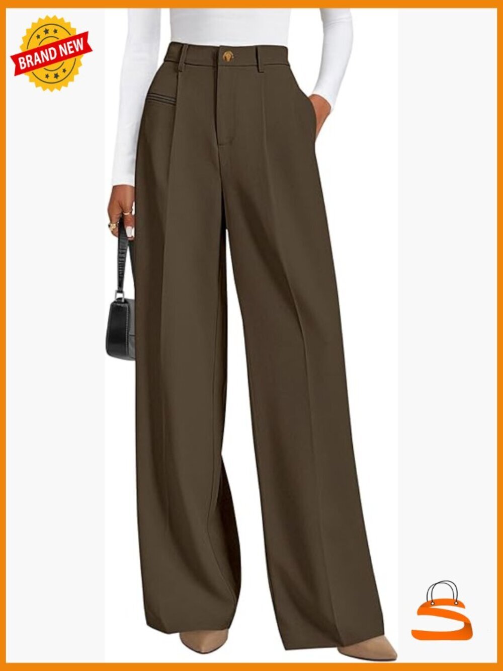 High Waisted Wide Leg Dress Pants Palazzo Trousers Business Casual Slacks